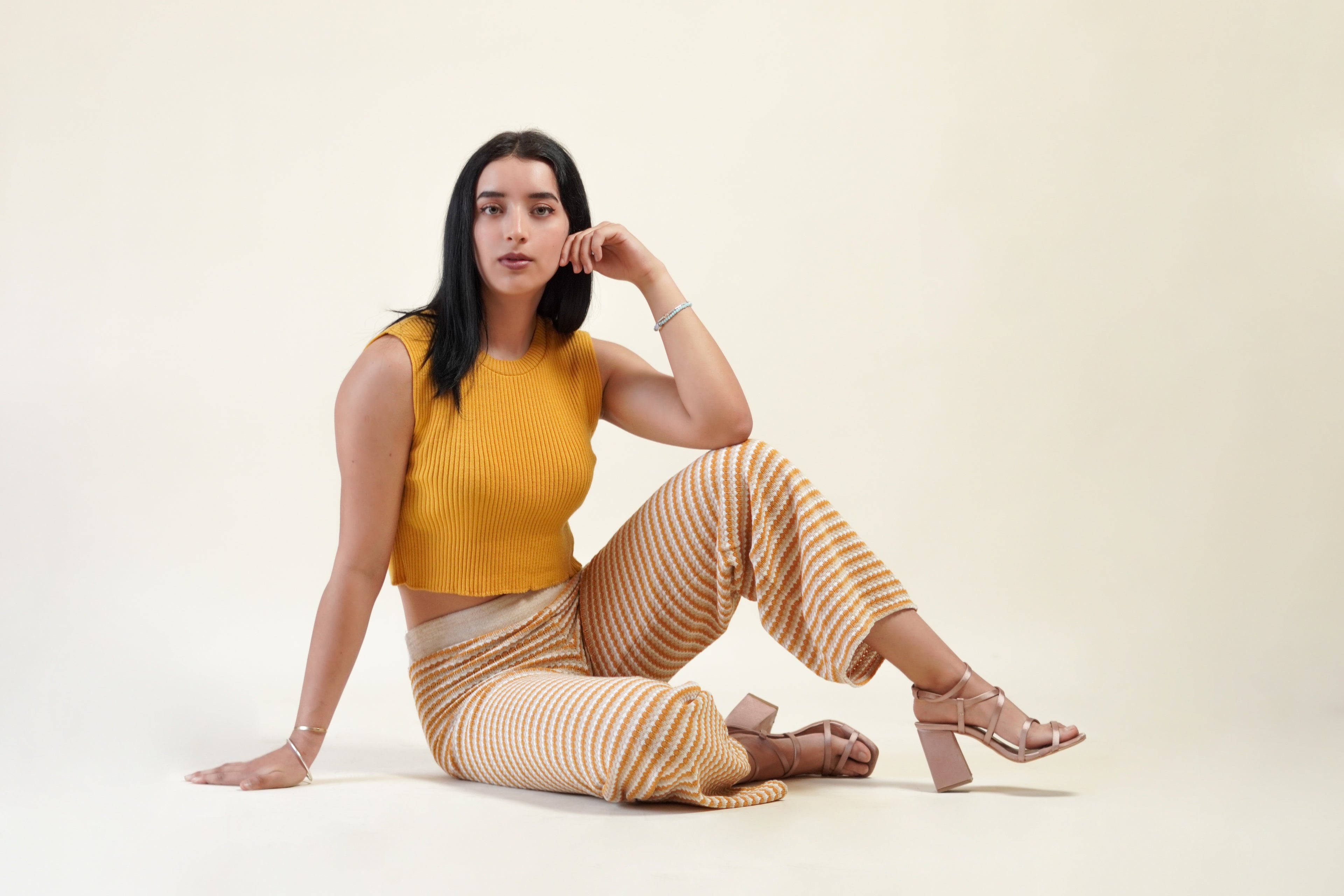 Pantalón Tejido Amarillo