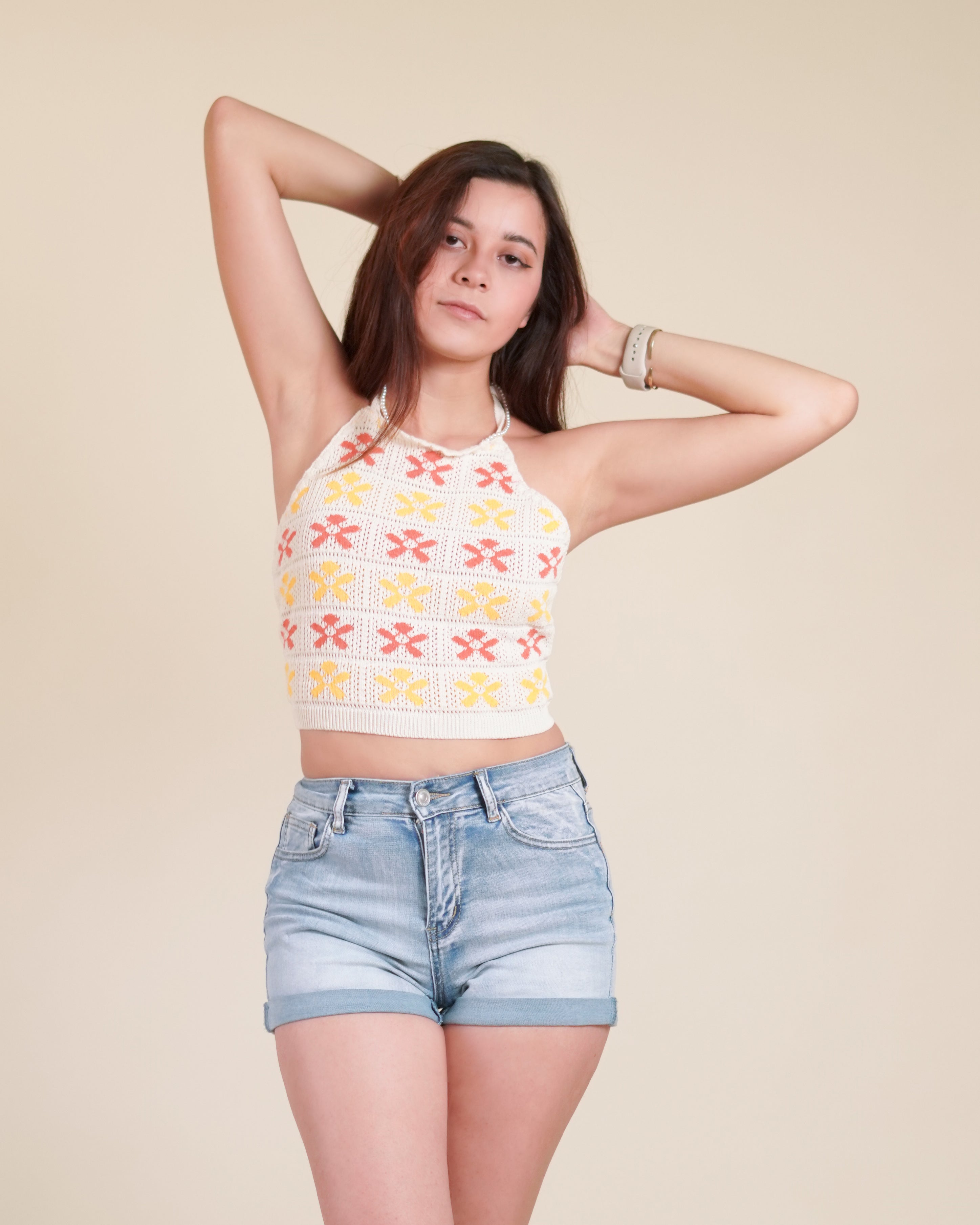 Top Halter Flores