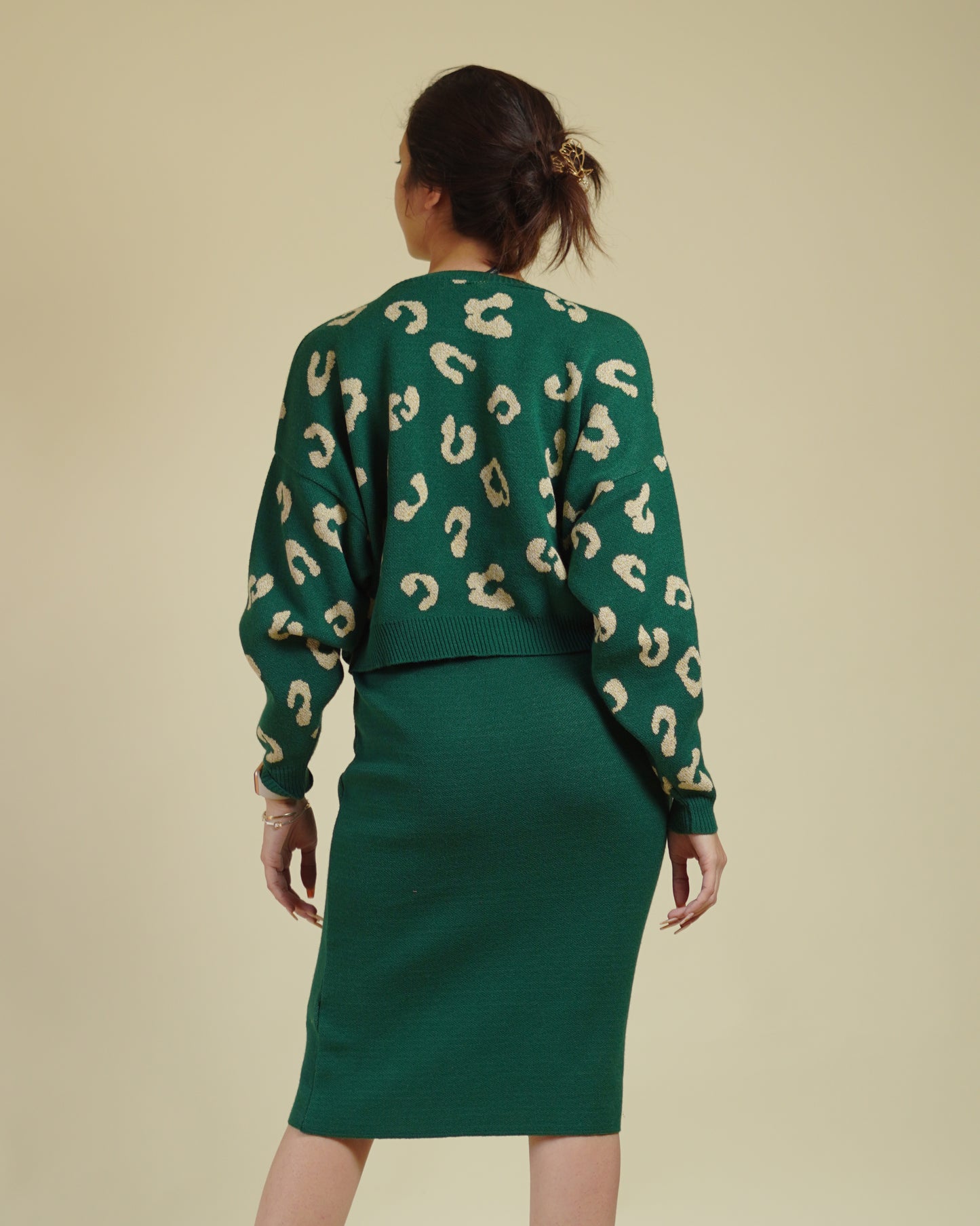 Set Falda y Suéter Tejido Animal Print