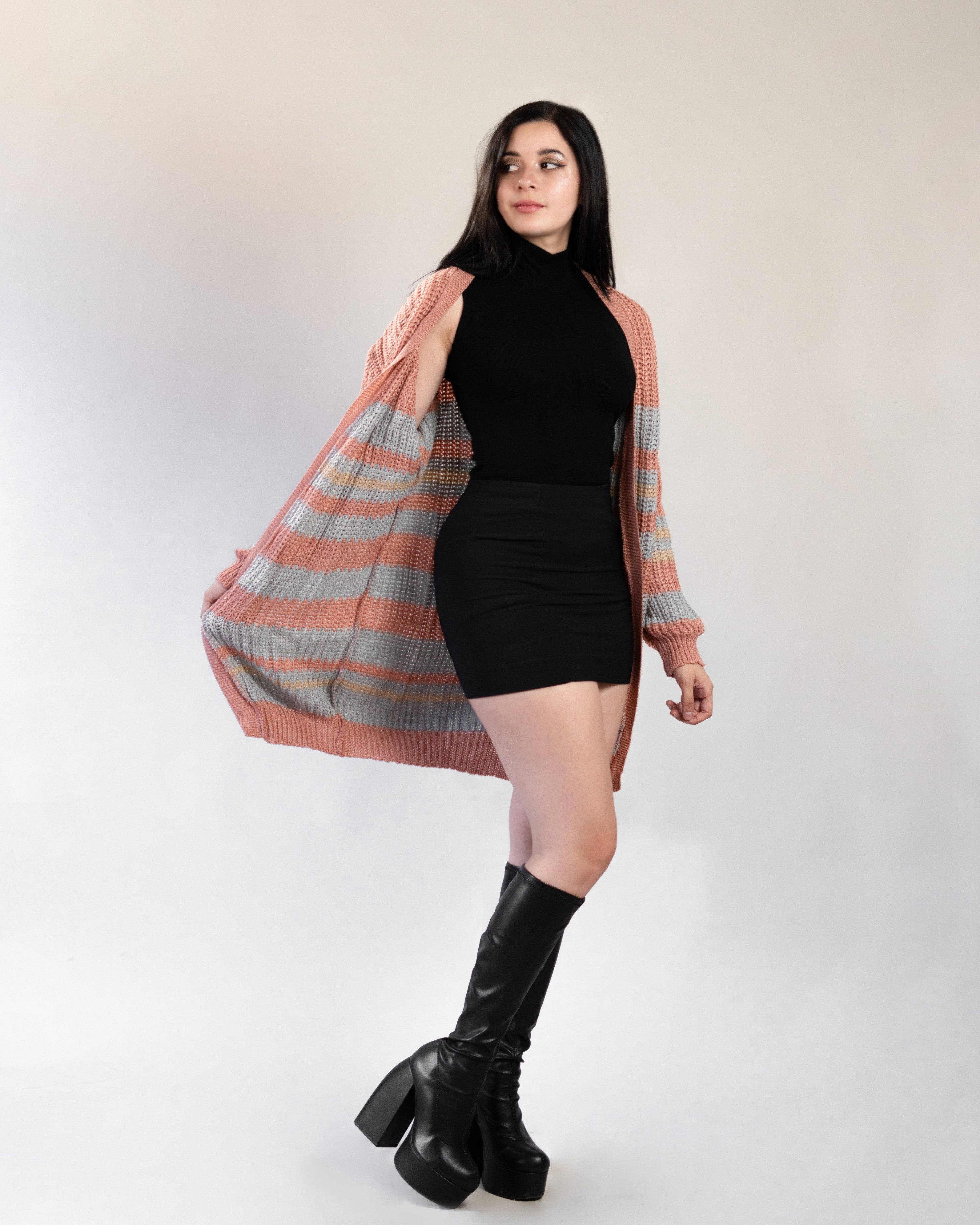 Cárdigan Largo Rayas