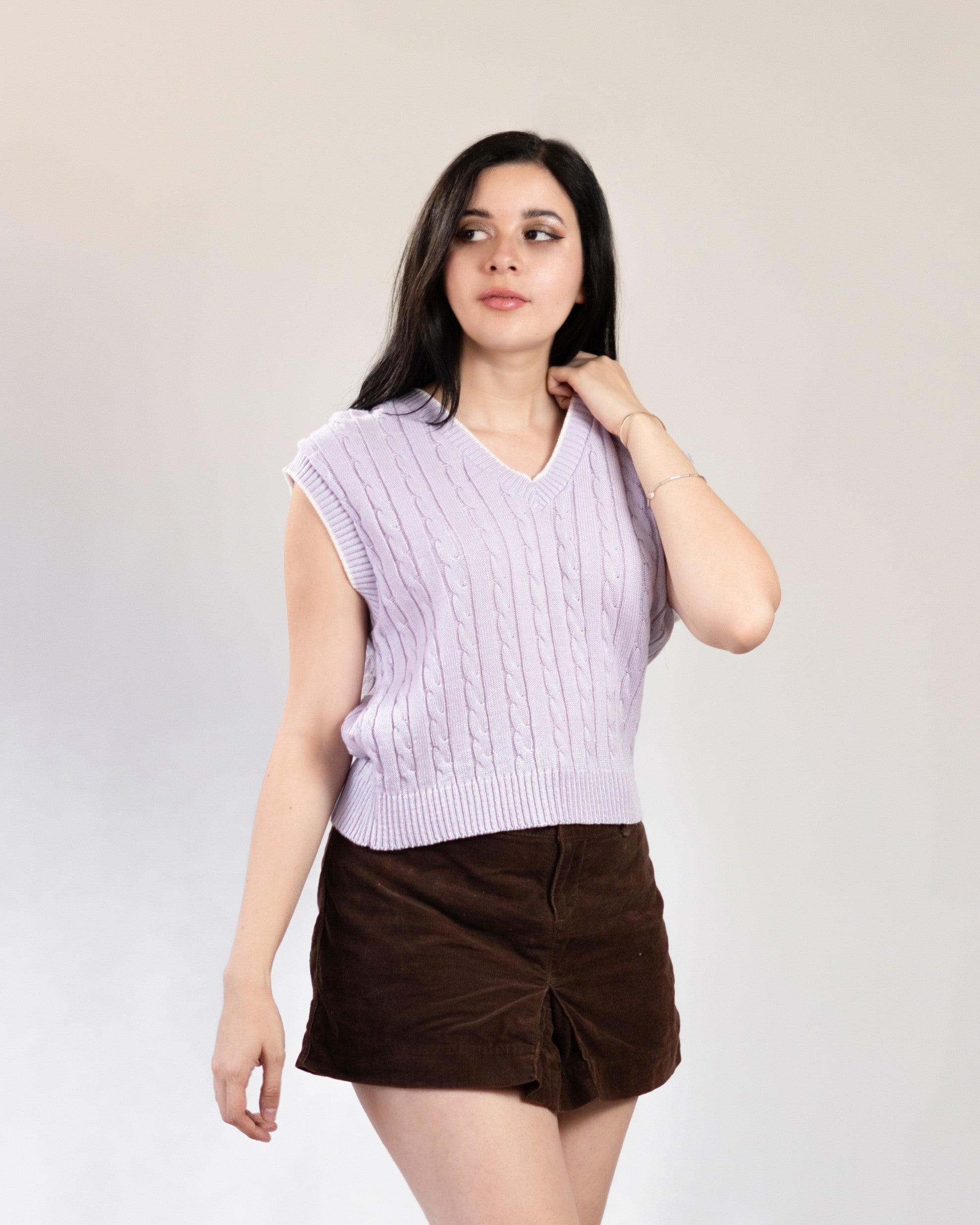 Chaleco Trenzado Lila