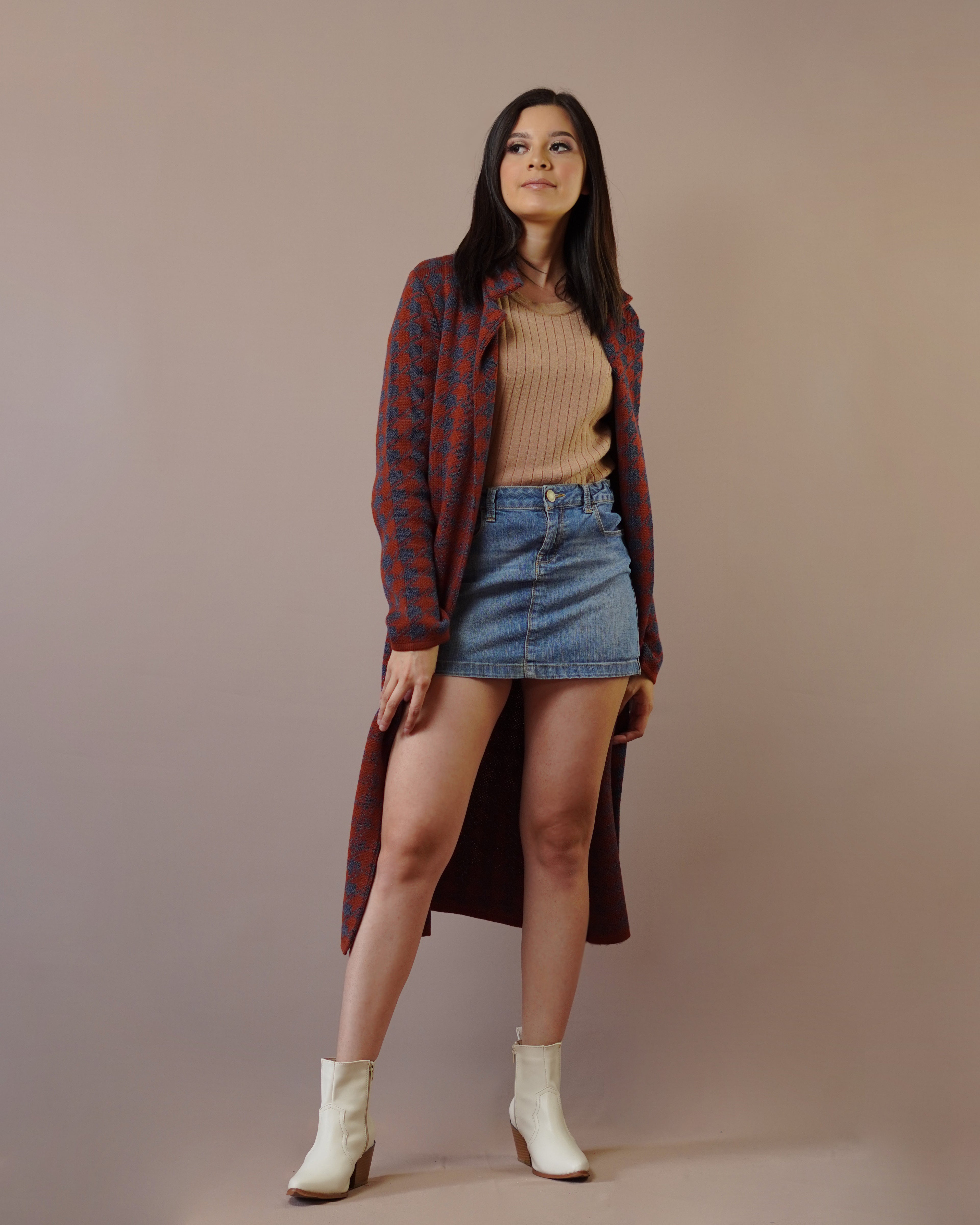 Abrigo Pata de Gallo Shedrón con Azul