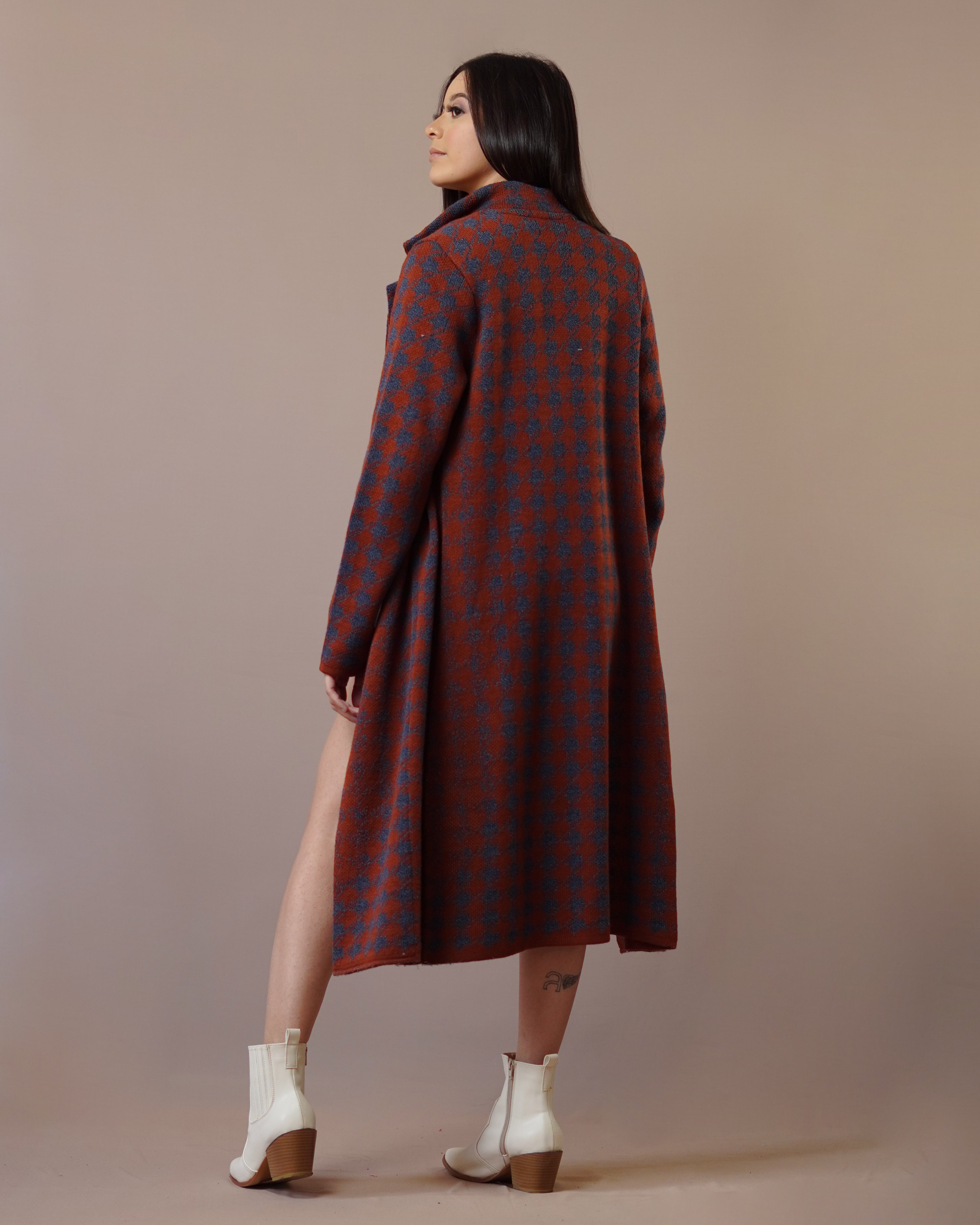 Abrigo Pata de Gallo Shedrón con Azul