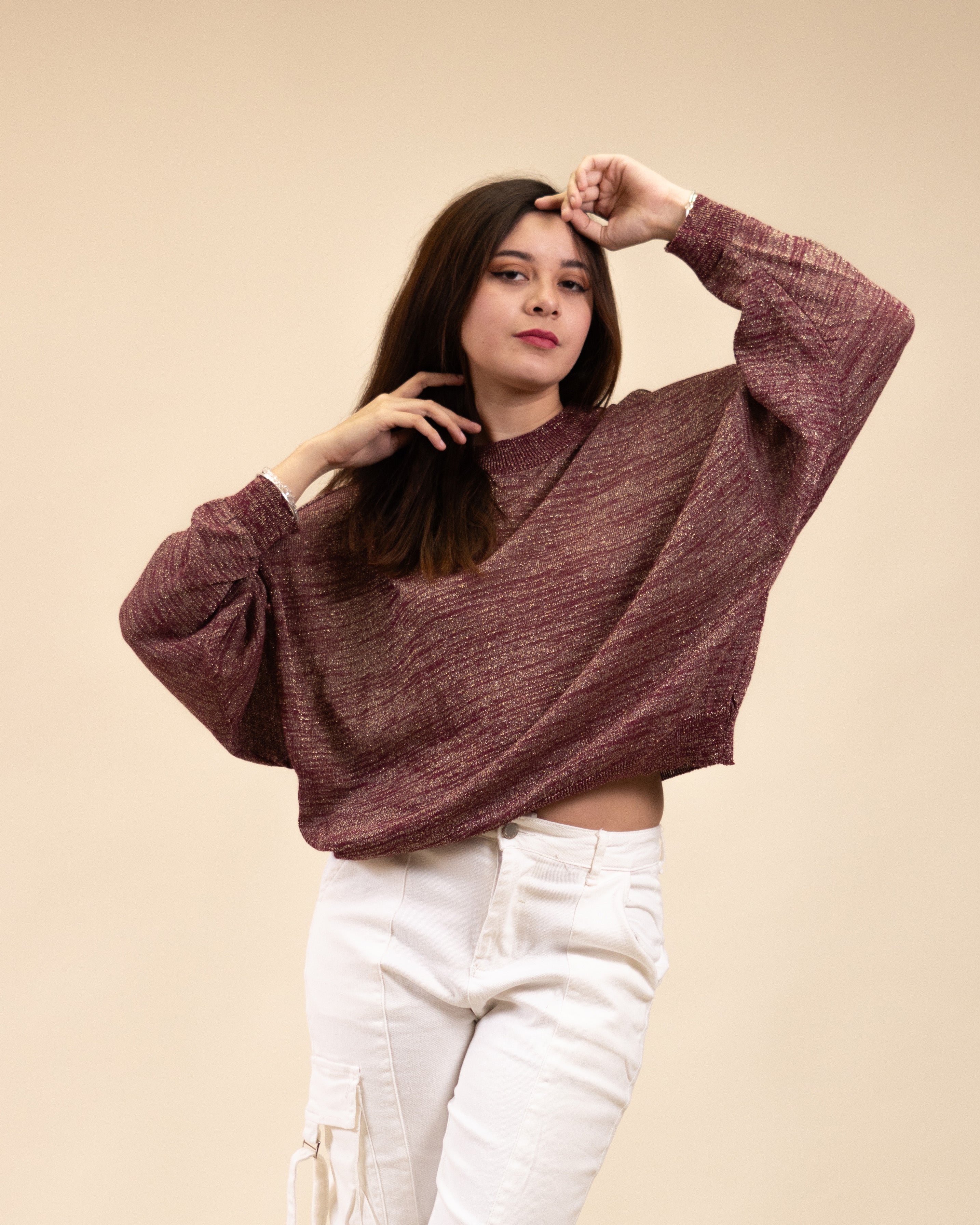 Blusa Brillo Manga Larga