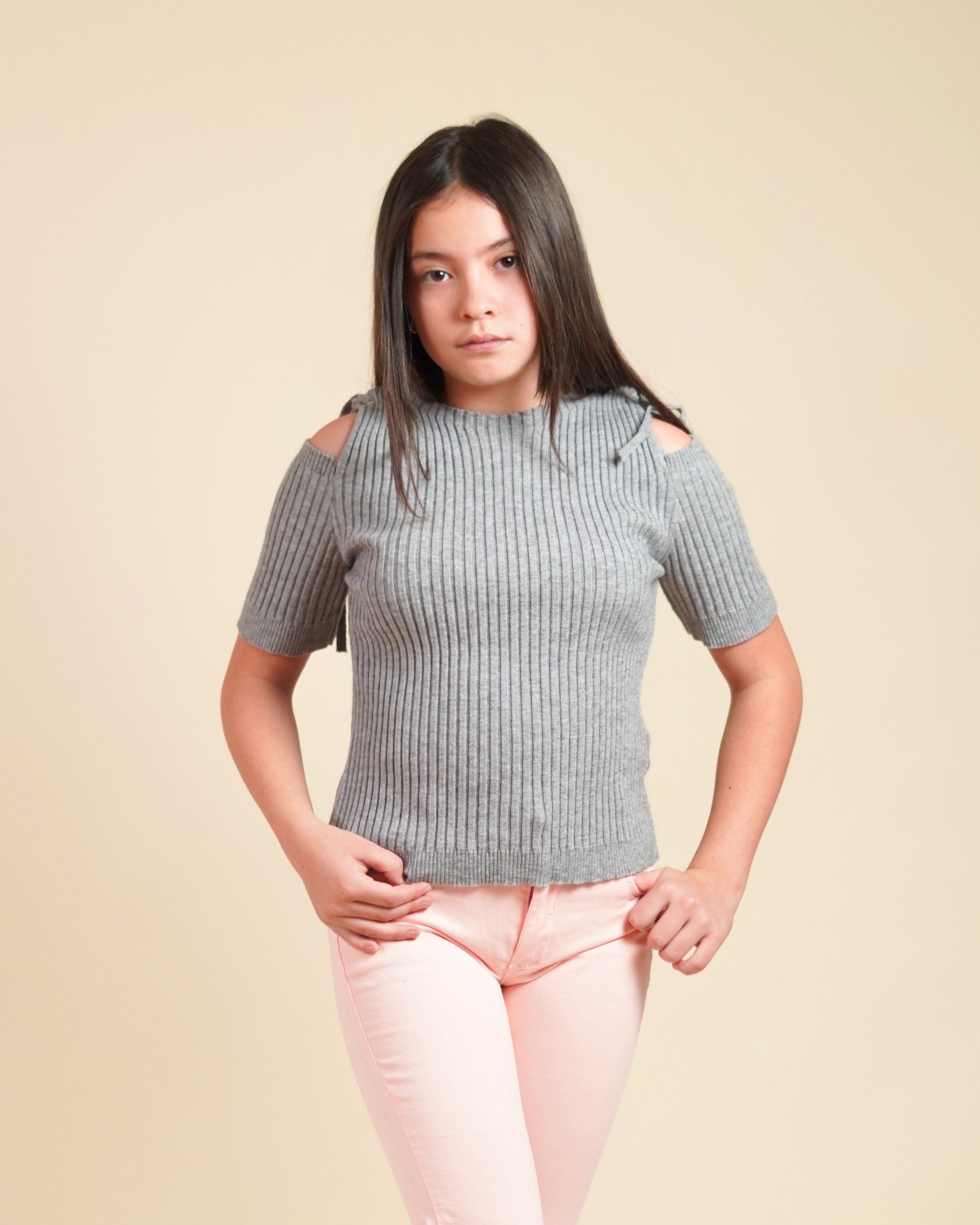 Blusa Canalé Gris