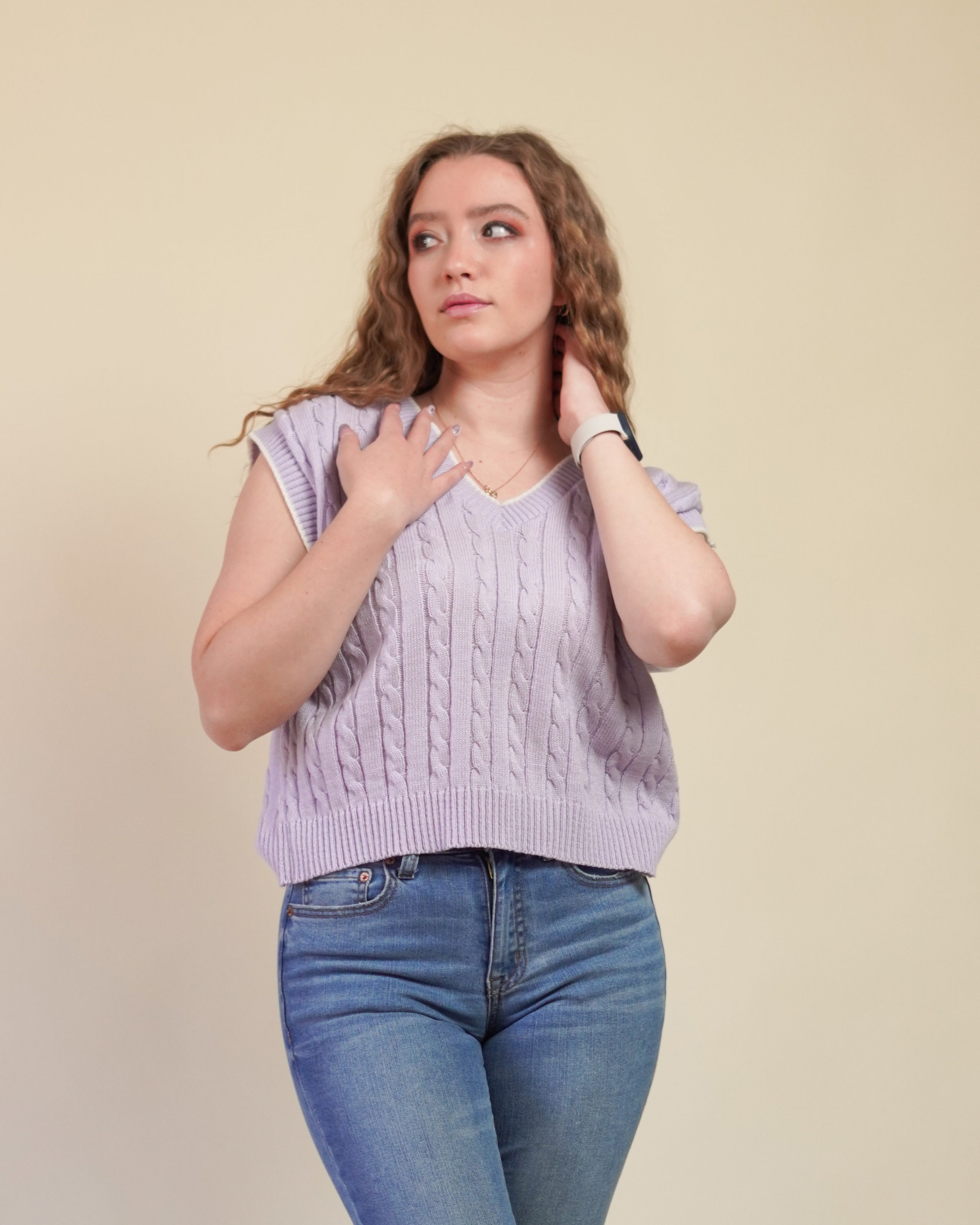 Chaleco Trenzado Lila