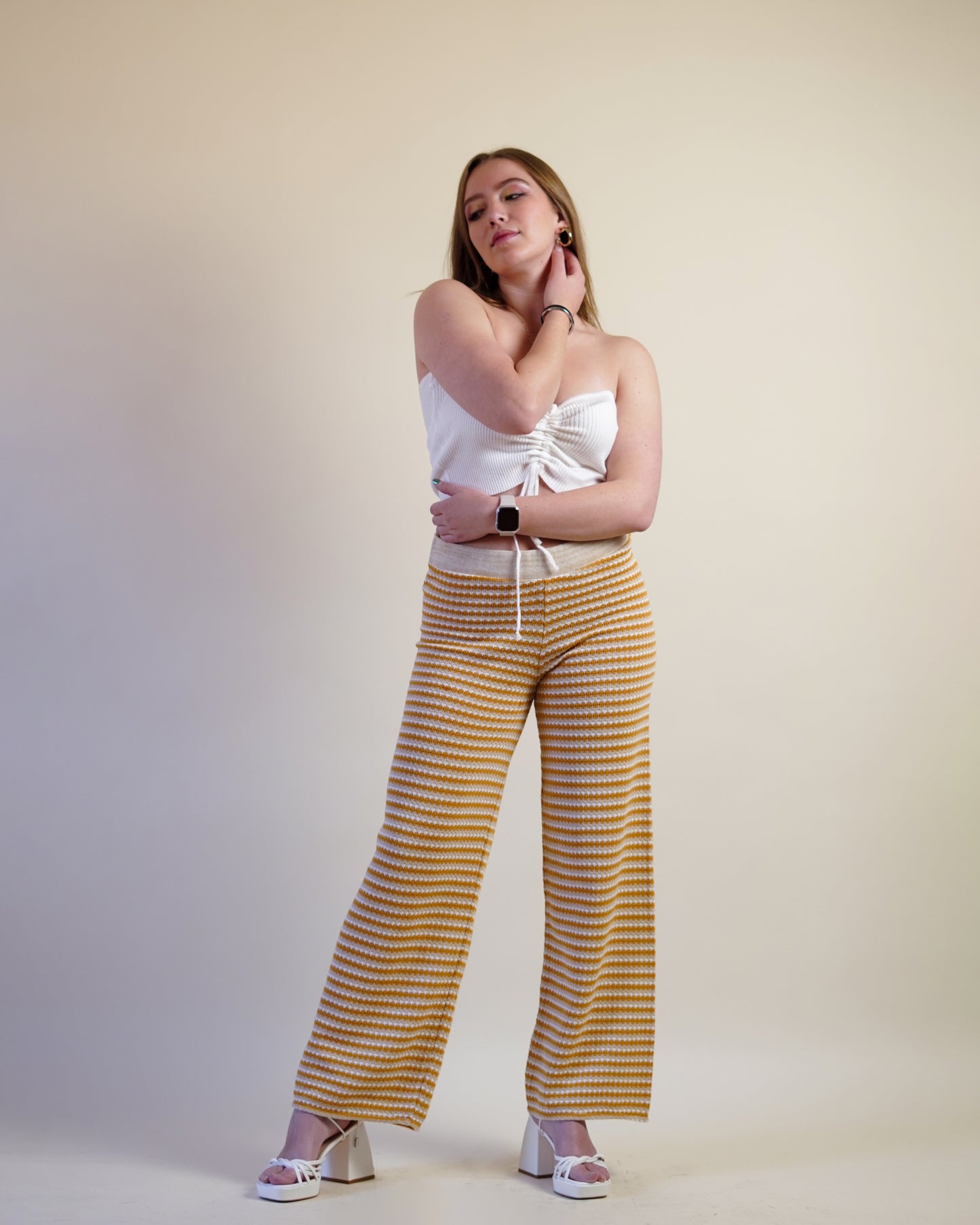 Pantalón Tejido Amarillo