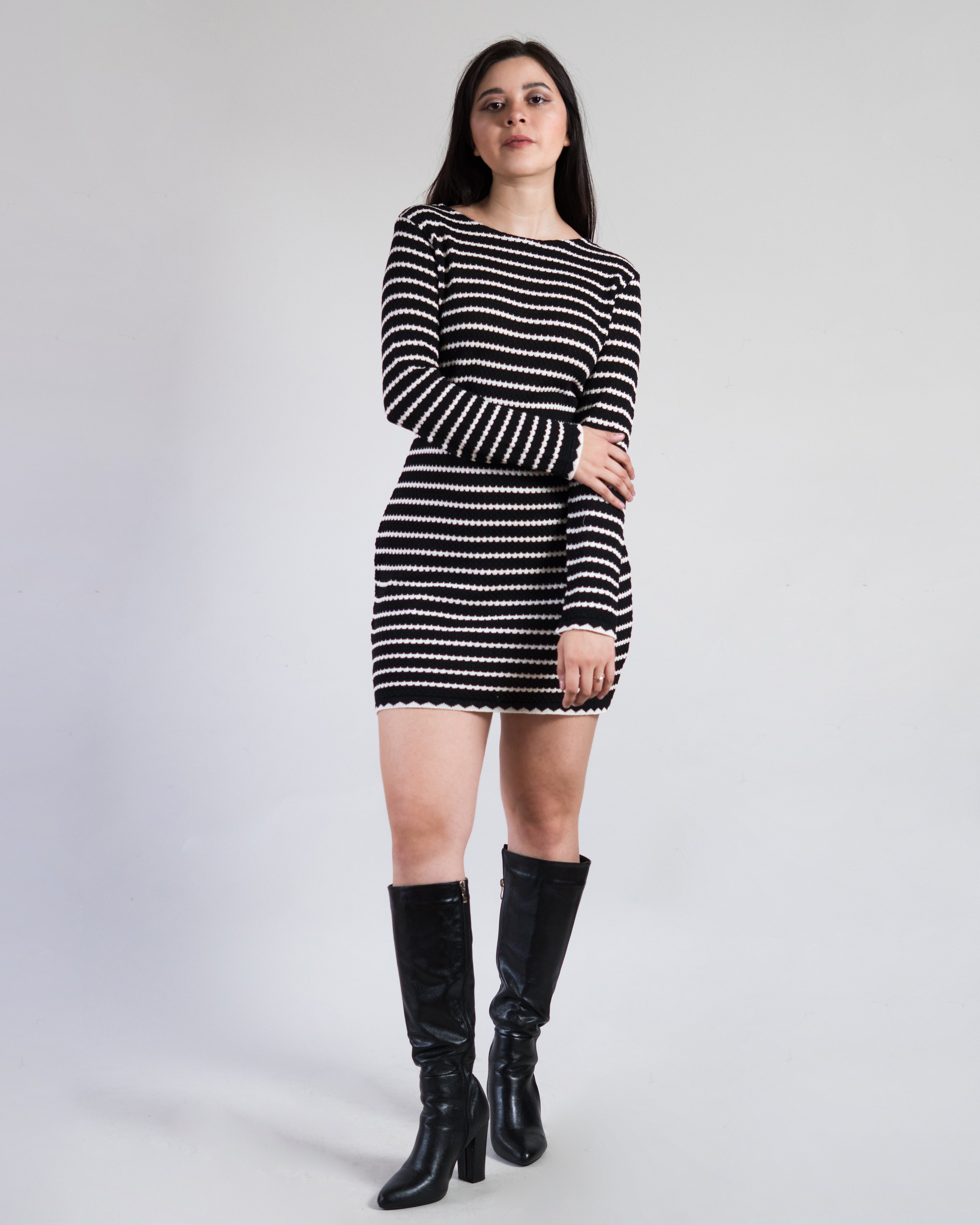 Vestido Corto a Rayas