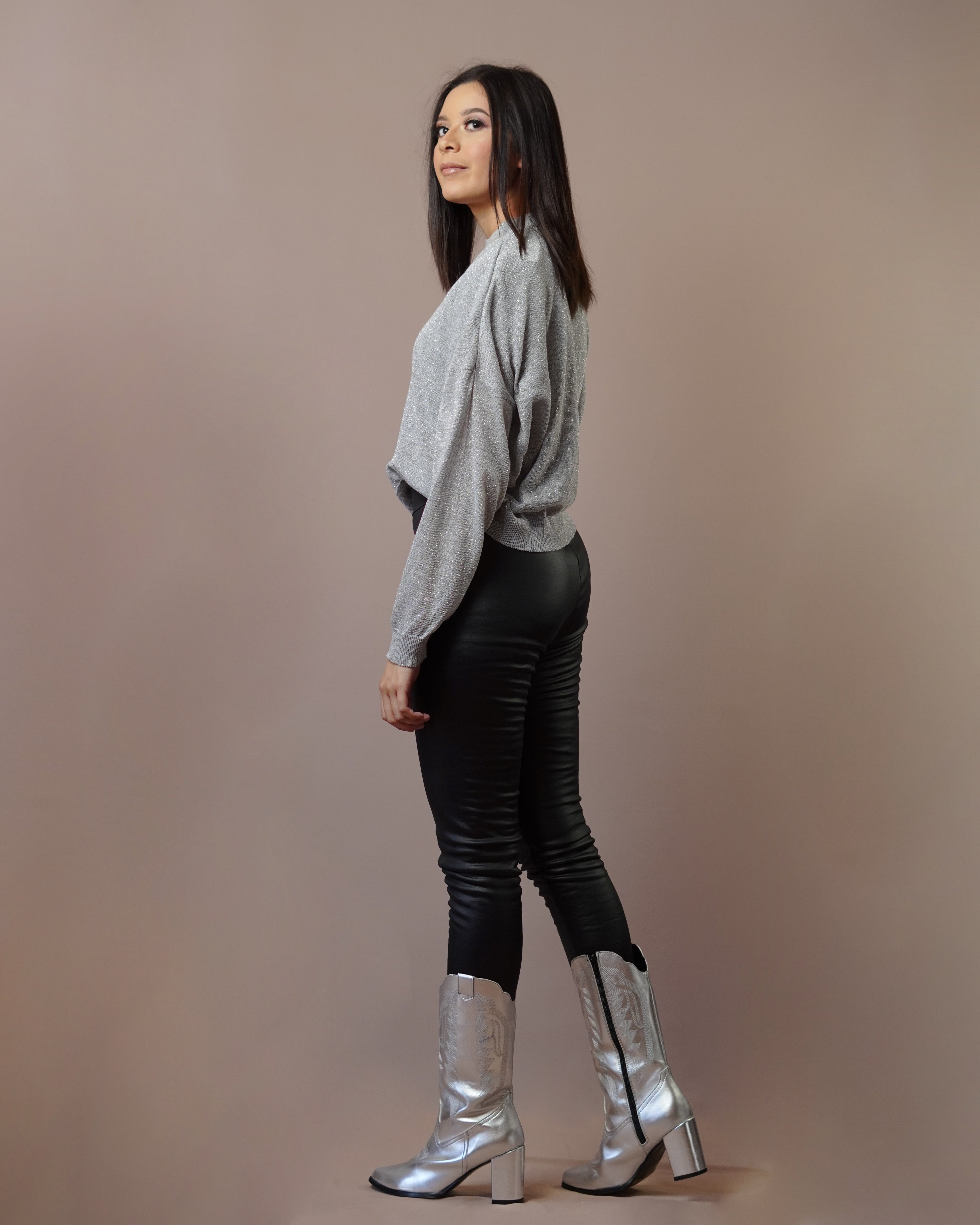 Blusa Brillo Manga Larga