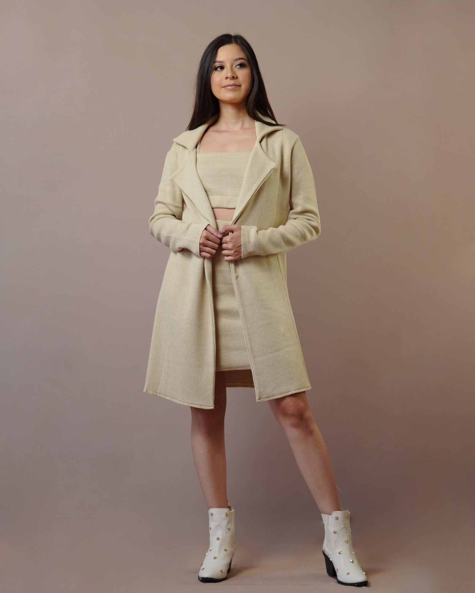 Set Abrigo Falda y Top