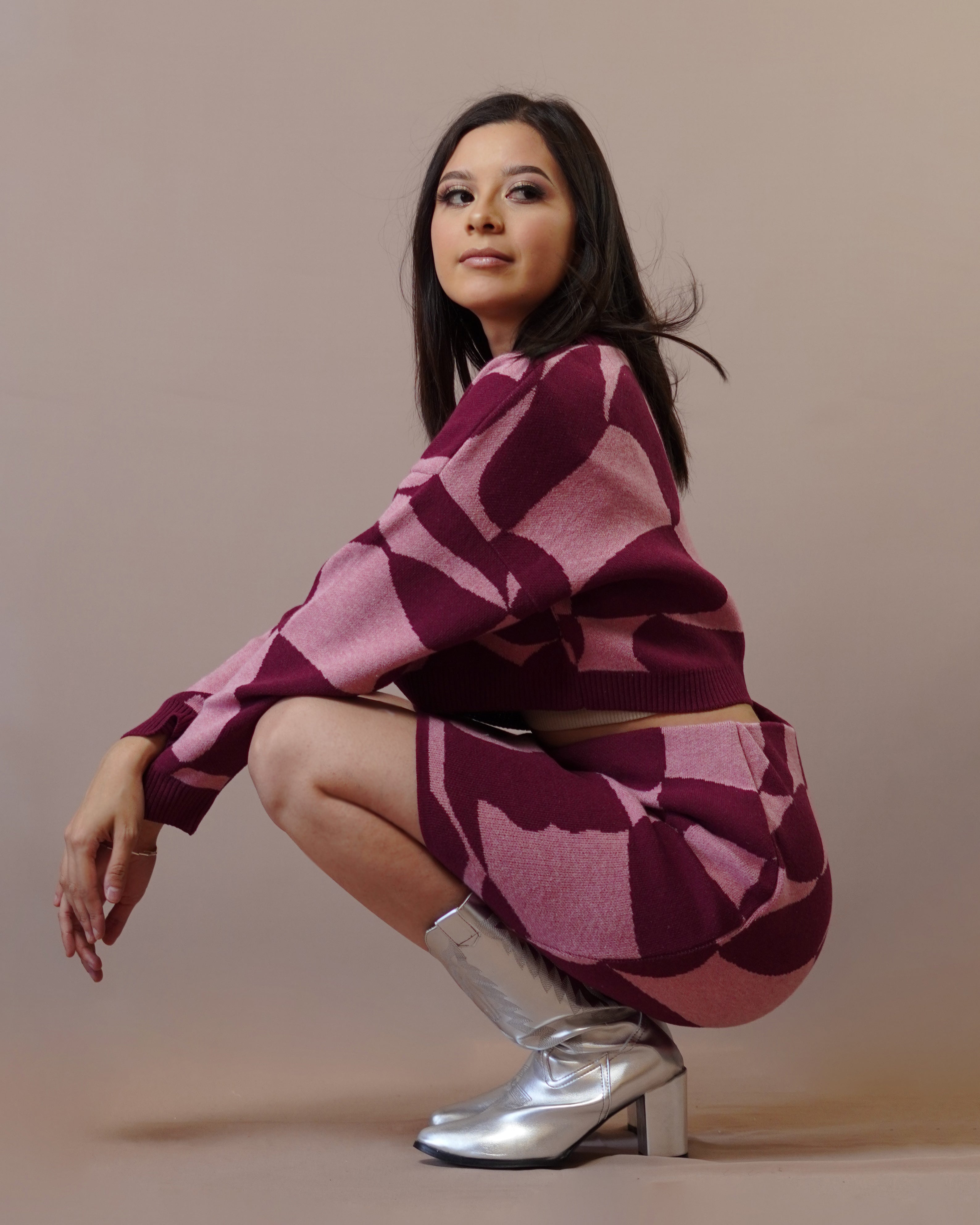 Set Falda Corta y Suéter Cuadros