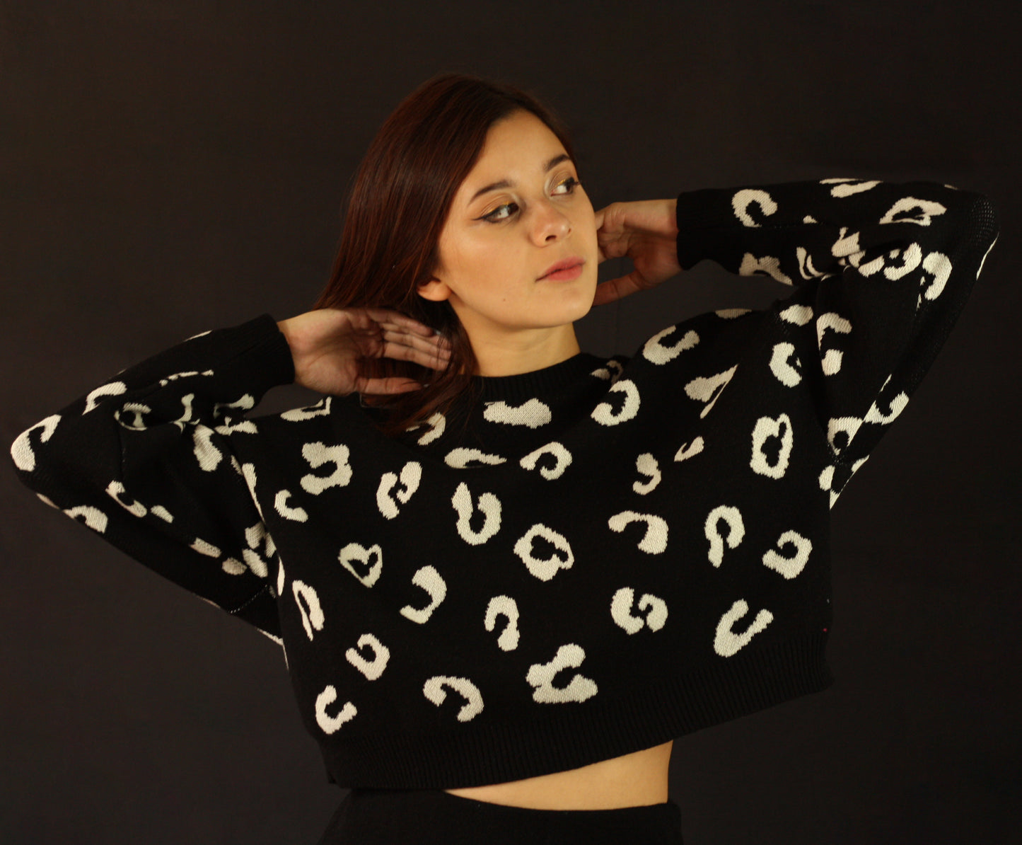 Set Falda y Suéter Tejido Animal Print