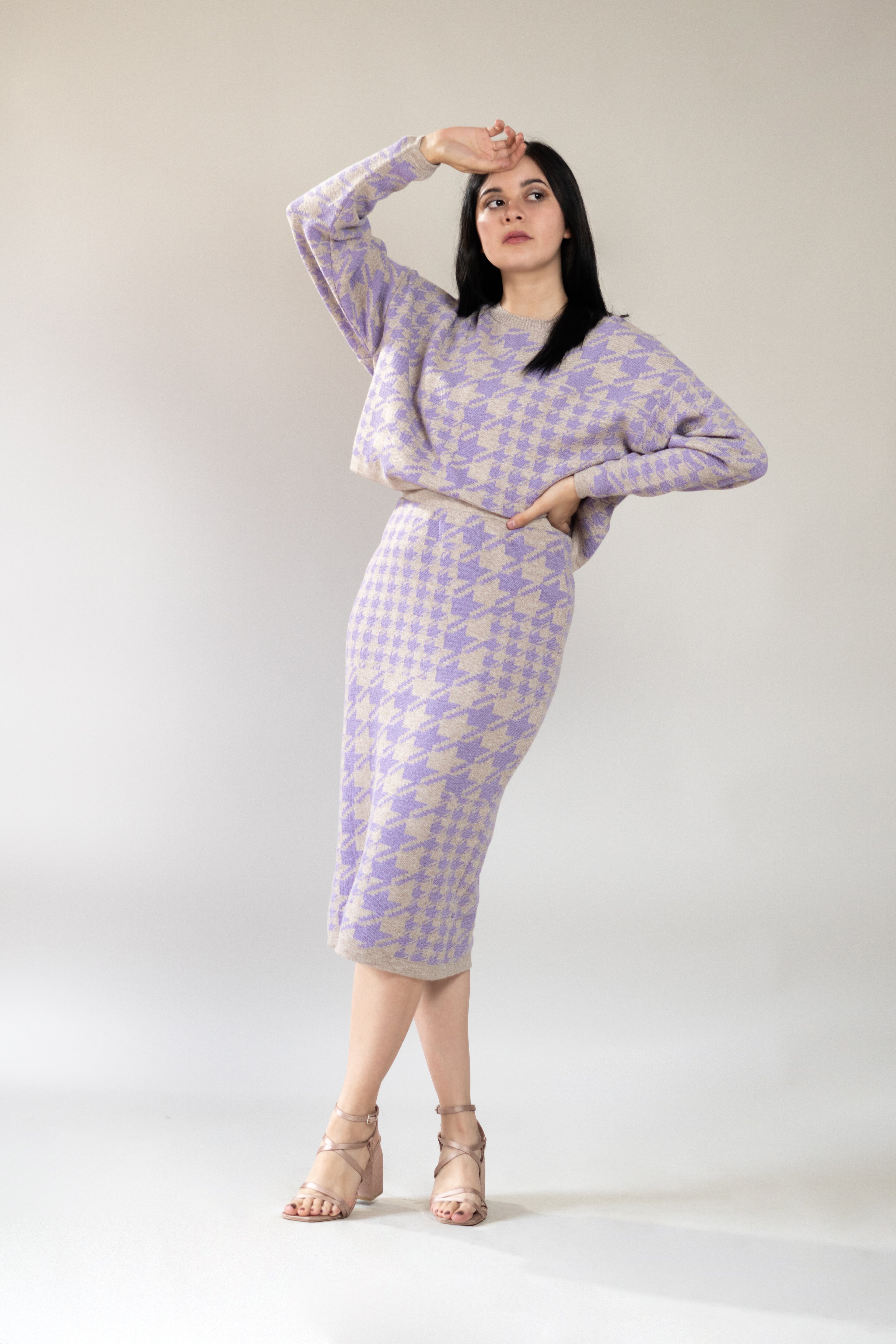 Set Falda y Suéter Pata de Gallo