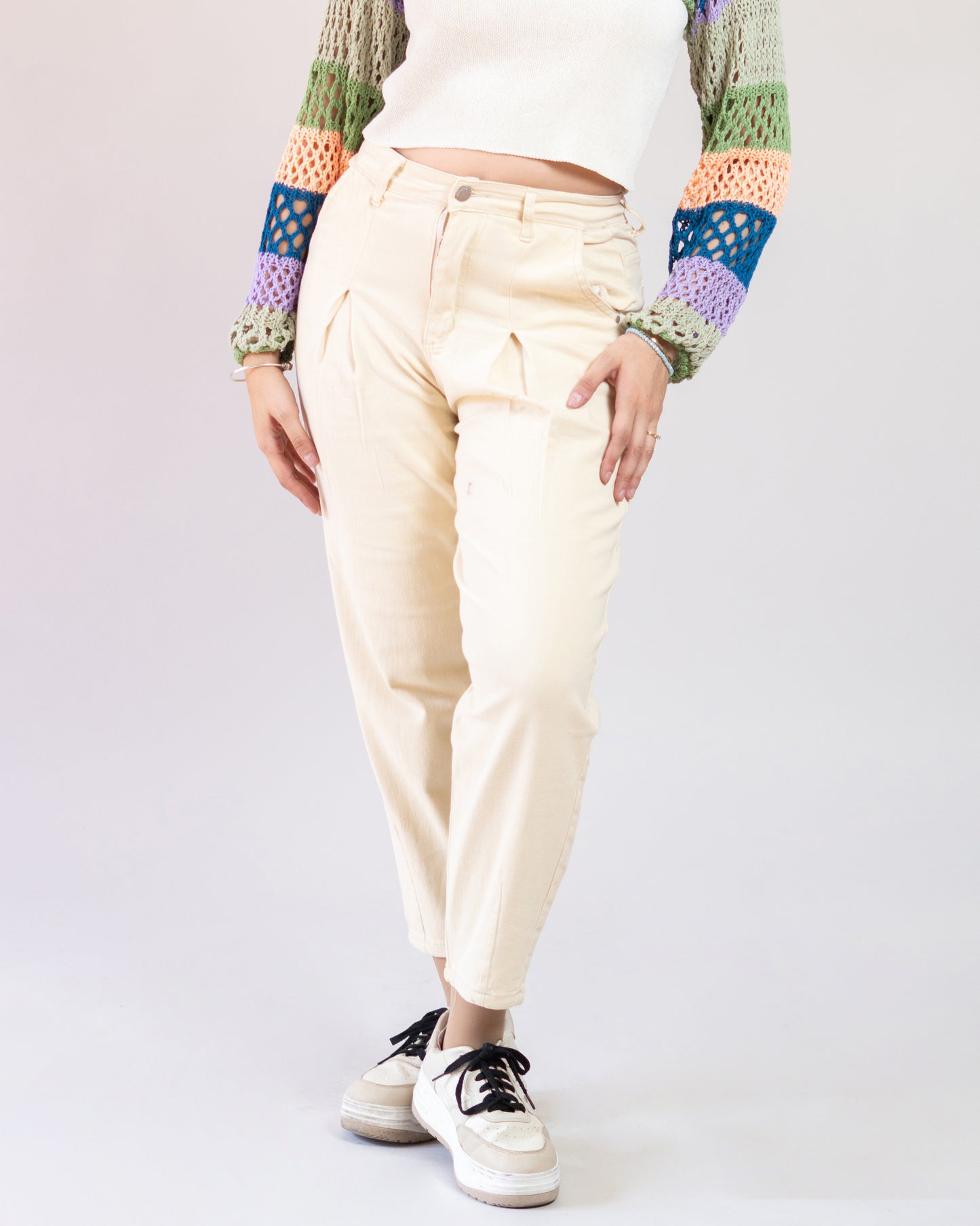 Pantalón Mom Mezclilla