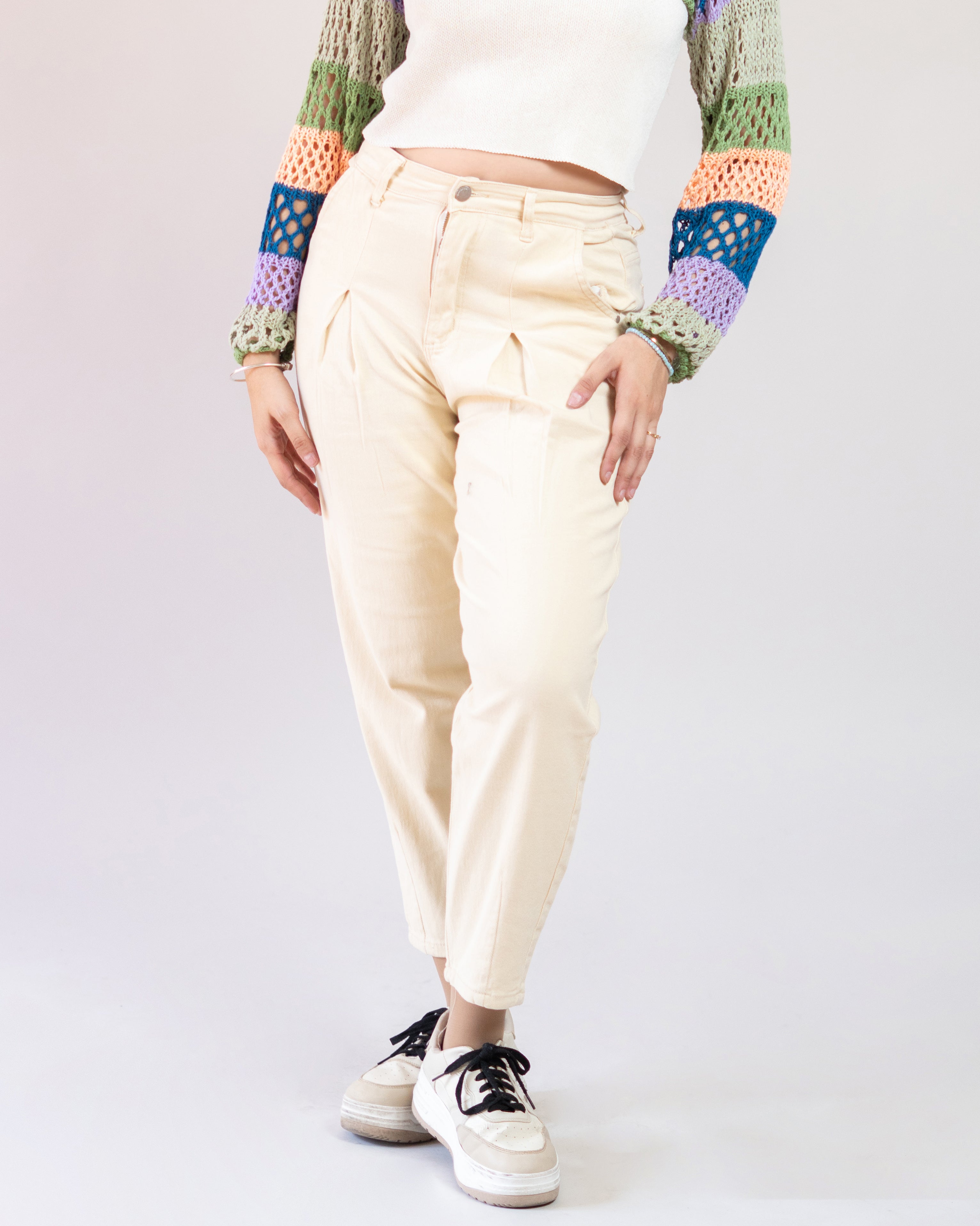 Pantalón Mom Mezclilla