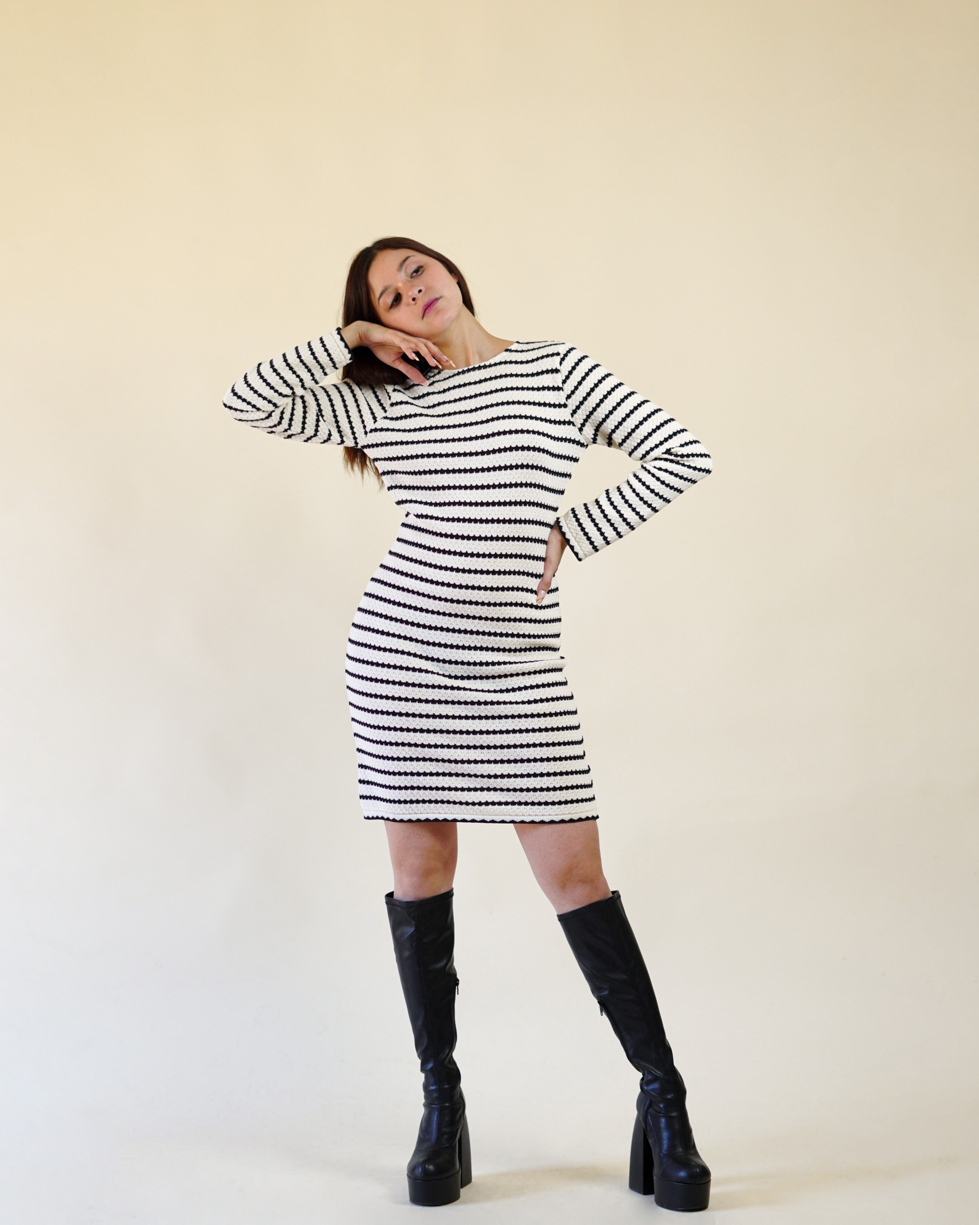 Vestido Corto a Rayas