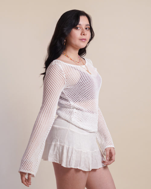 Blusa de Manga Larga Calada