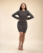 Vestido Corto a Rayas
