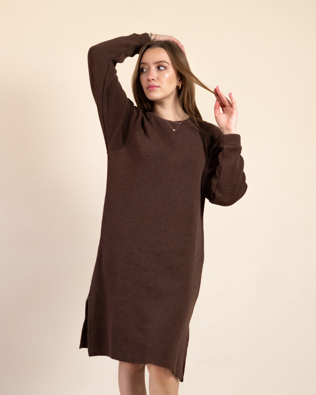 Vestido de Manga Larga Liso