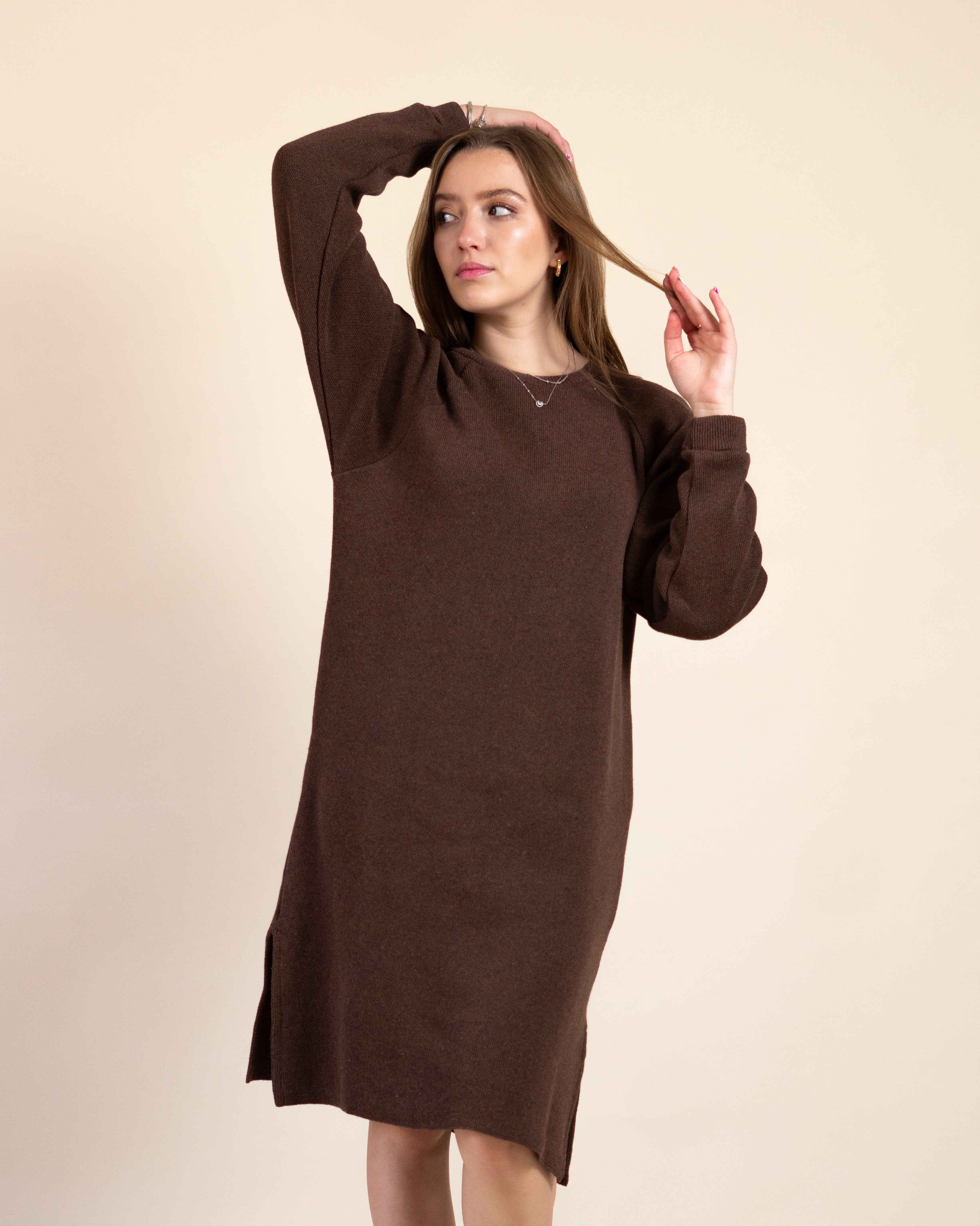 Vestido de Manga Larga Liso