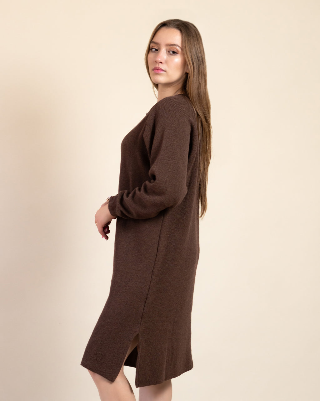 Vestido de Manga Larga Liso