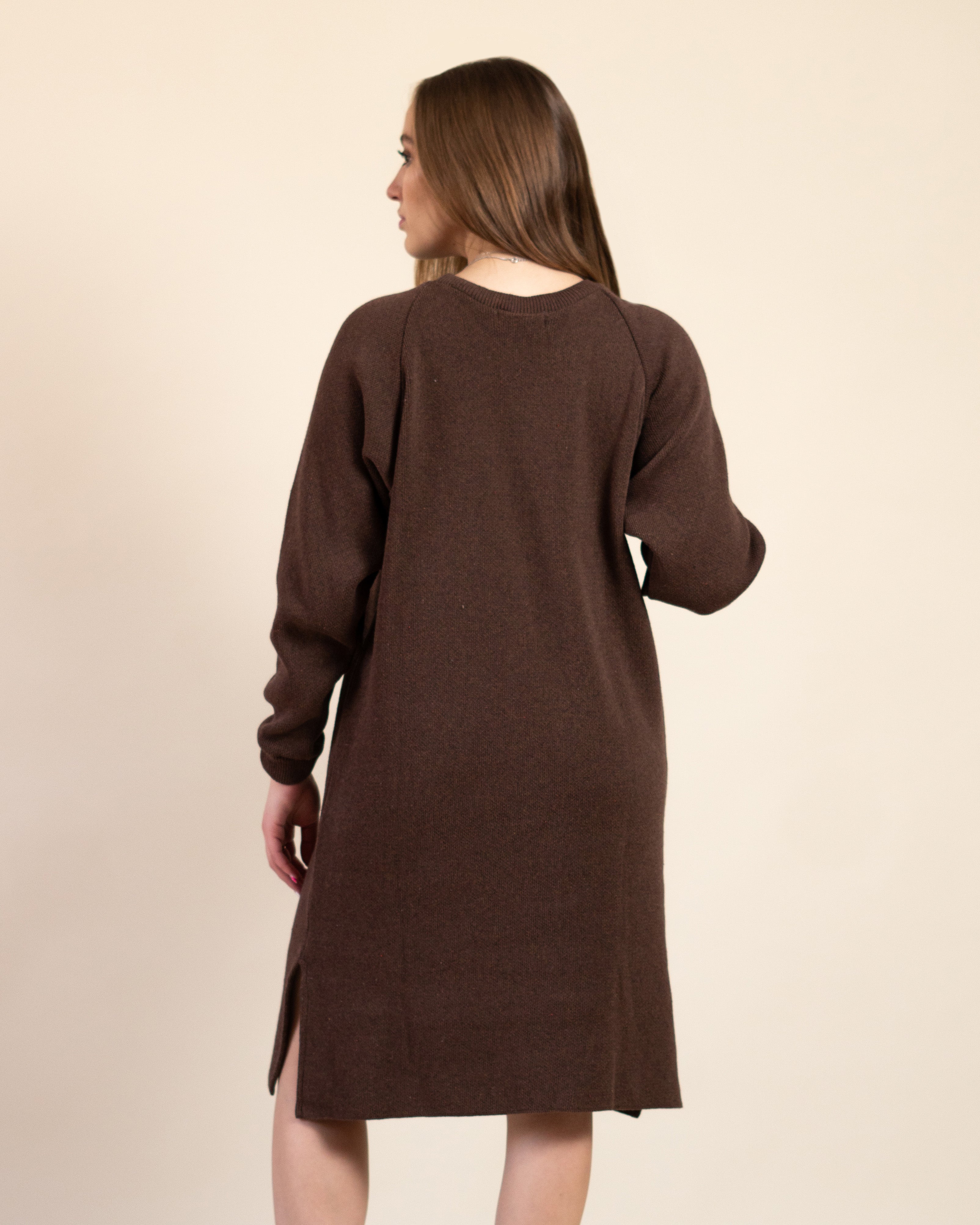 Vestido de Manga Larga Liso