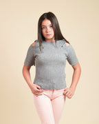 Blusa Canalé Gris