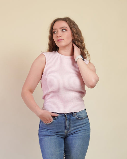 Blusa Rosa Sin Manga