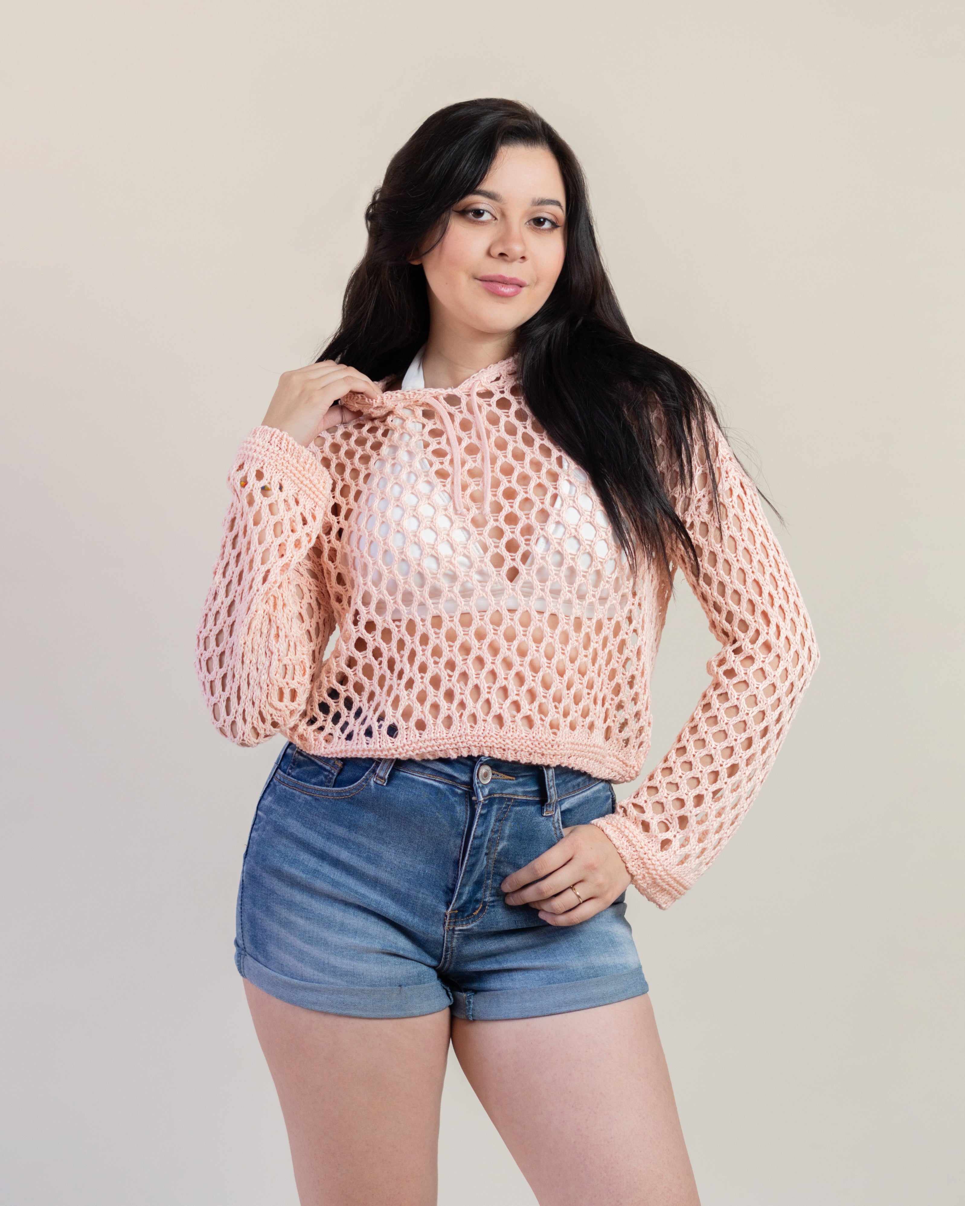 Sudadera Calada Coral