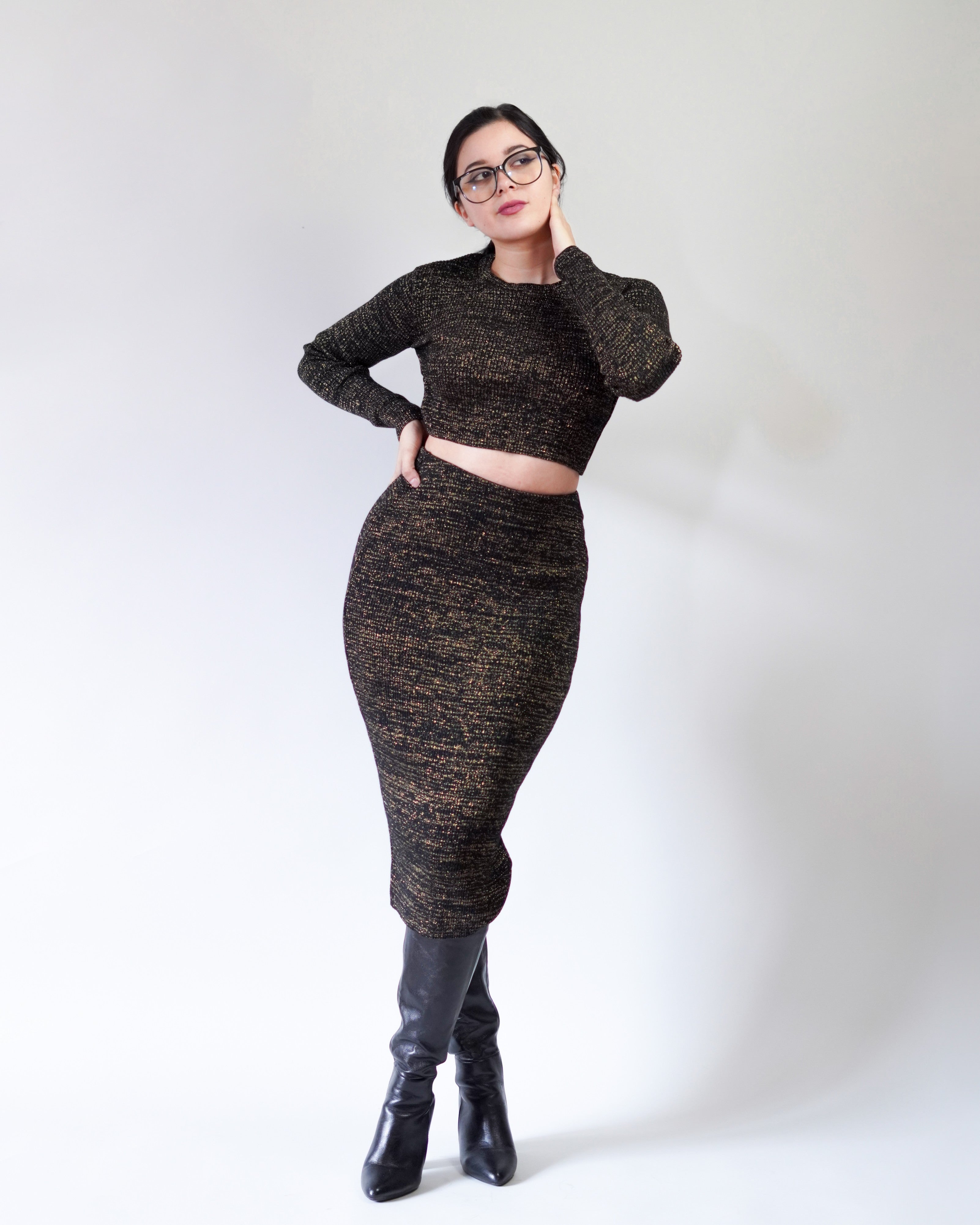 Set Falda y Suéter Brillo