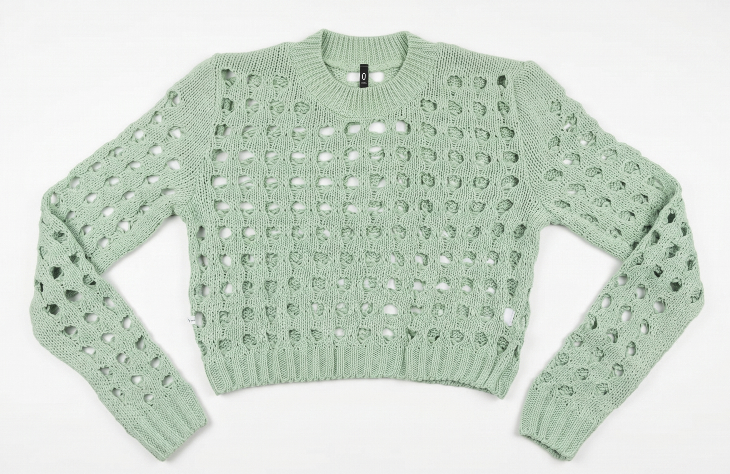 Suéter Crop Calado "Mint Breeze"