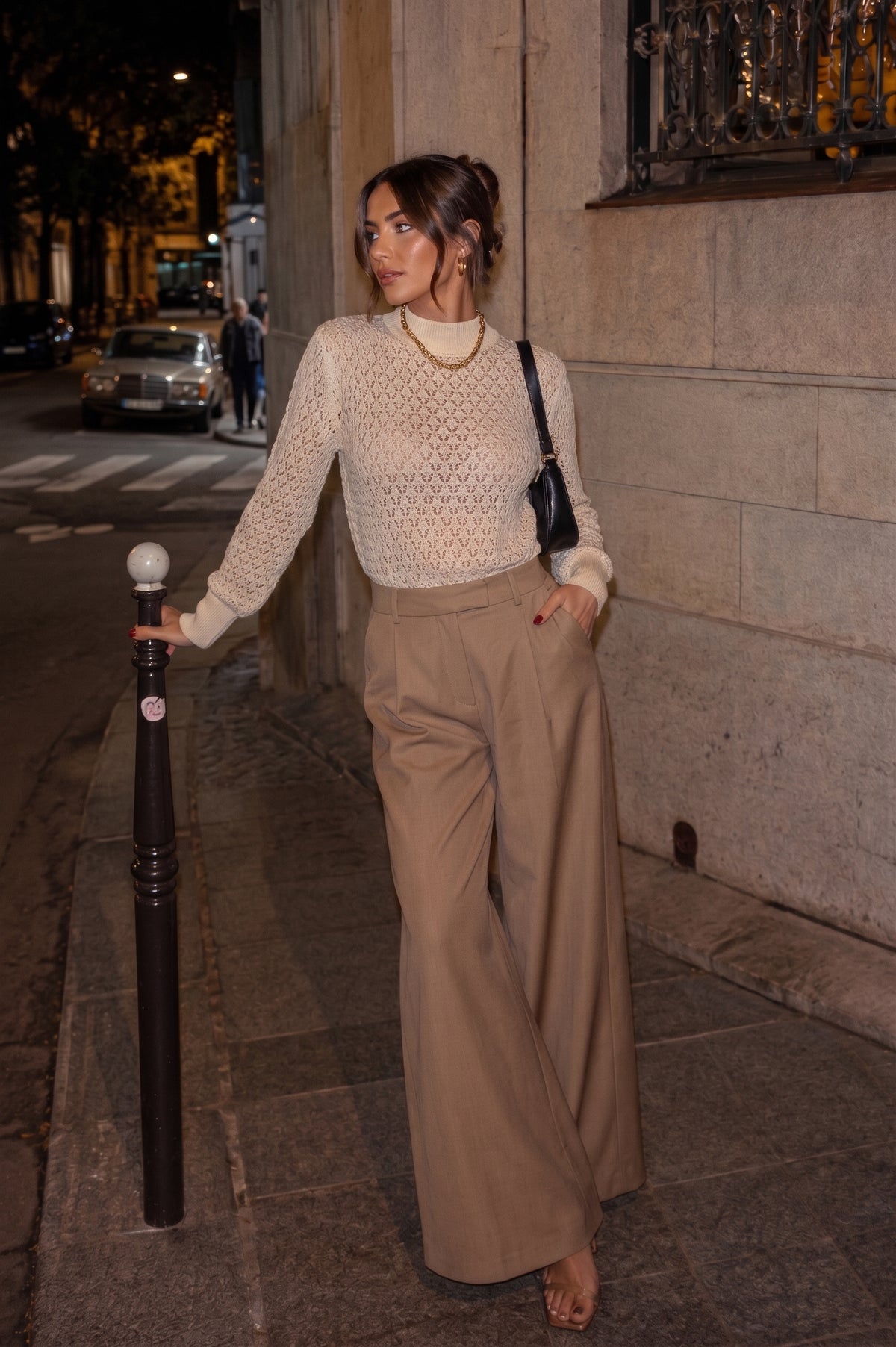 Blusa Calada Lurex de Cuello Medio