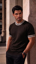 Playera Tejida con Detalles a Contraste