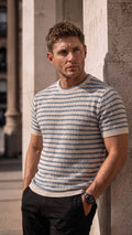 Playera  Tejida en Punto con Rayas