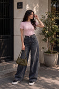 Blusa Rosa Manga Corta