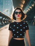 Blusa de manga corta  lunares