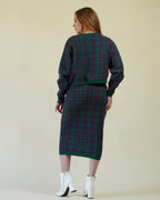 Set Falda y Suéter Pata de Gallo Verde