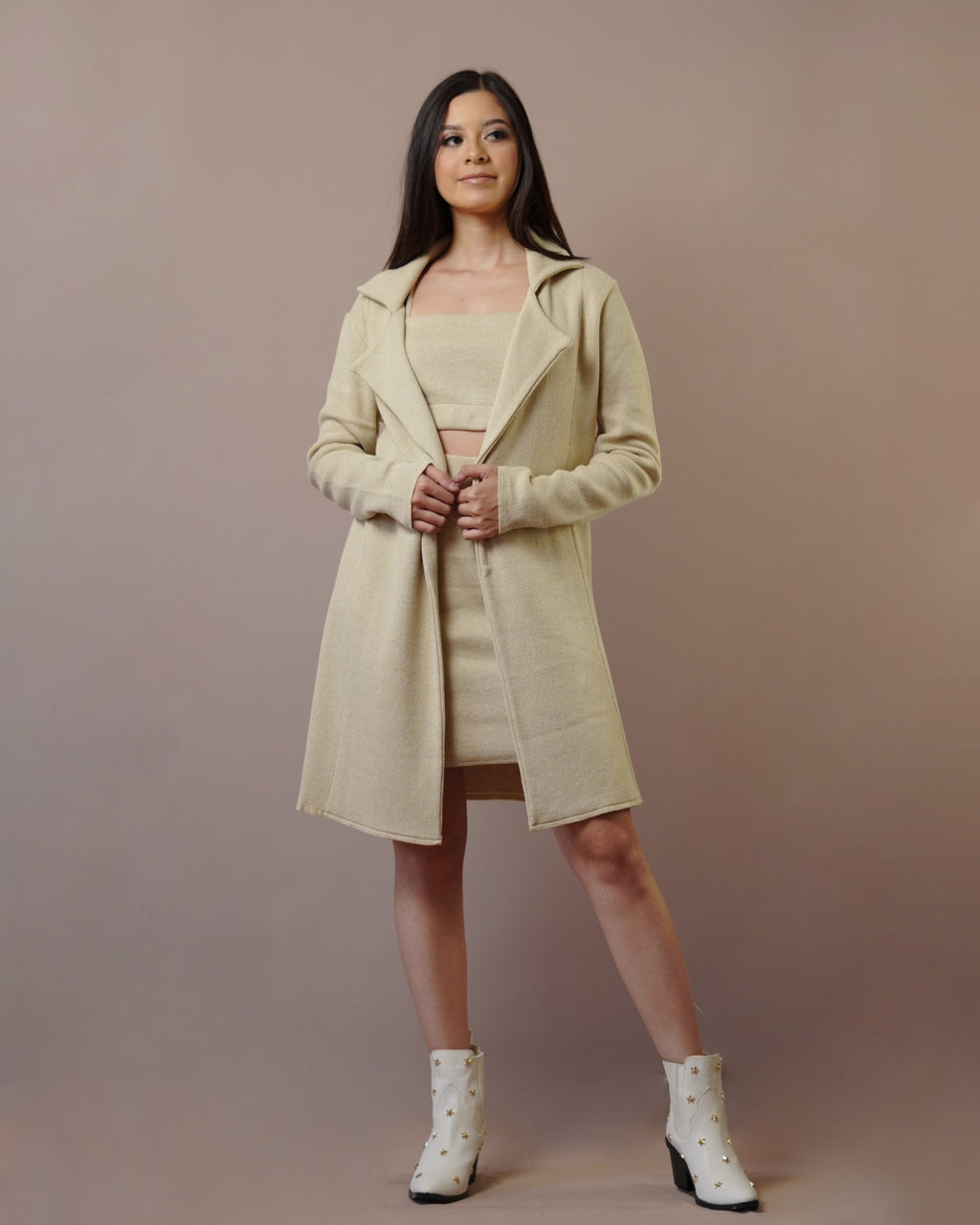 Set Abrigo Falda y Top